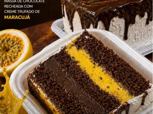 Fatia Maracujá com brigadeiro